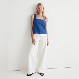Madewell 100% linen crossback sleeveless top